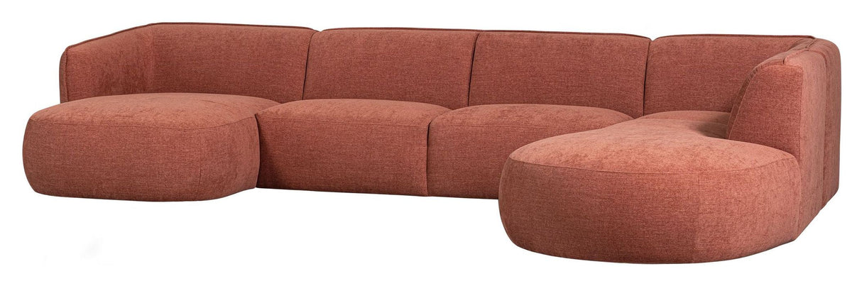 Polly U-sofa, Right-facing, Pink