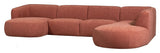 Polly U-sofa, Right-facing, Pink