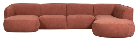 Polly U-sofa, Right-facing, Pink