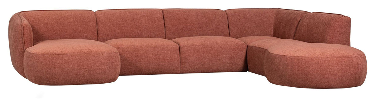 Polly U-sofa, Right-facing, Pink