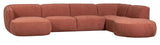 Polly U-sofa, Right-facing, Pink