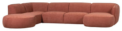 Polly U-sofa, Left facing, Pink