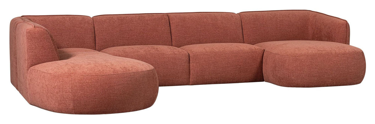 Polly U-sofa, Left facing, Pink