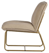 Woood Fie Lounge Chair - Sand-Colored Velvet