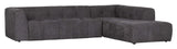 Woood Grid Sofa with right-facing chaise longue, Dark gray