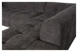 Woood Grid Sofa with right-facing chaise longue, Dark gray