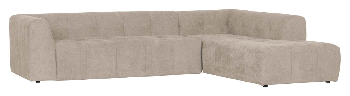 Woood Grid Sofa with right-facing chaise longue, Sand