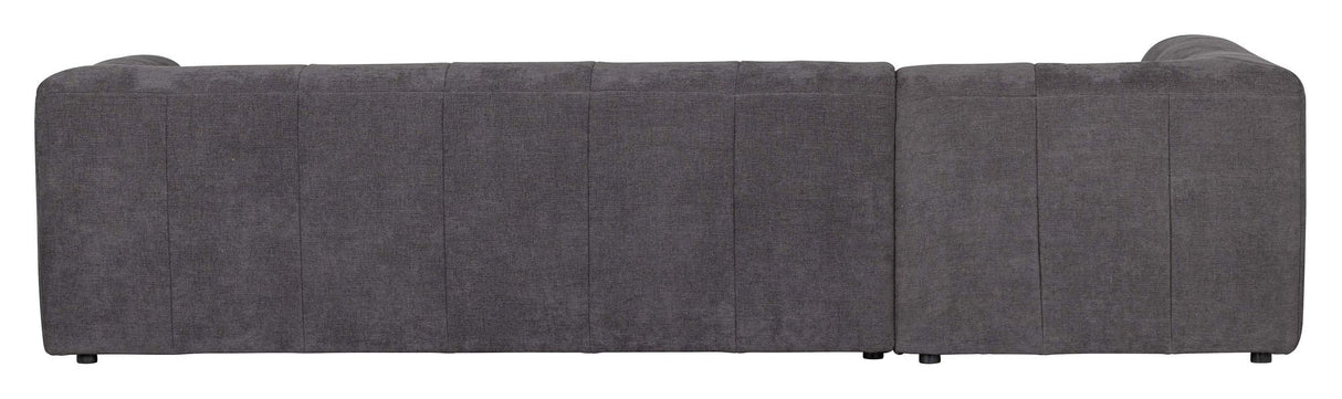 Woood Grid Sofa with left-facing chaise longue, Dark gray