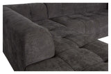 Woood Grid Sofa with left-facing chaise longue, Dark gray