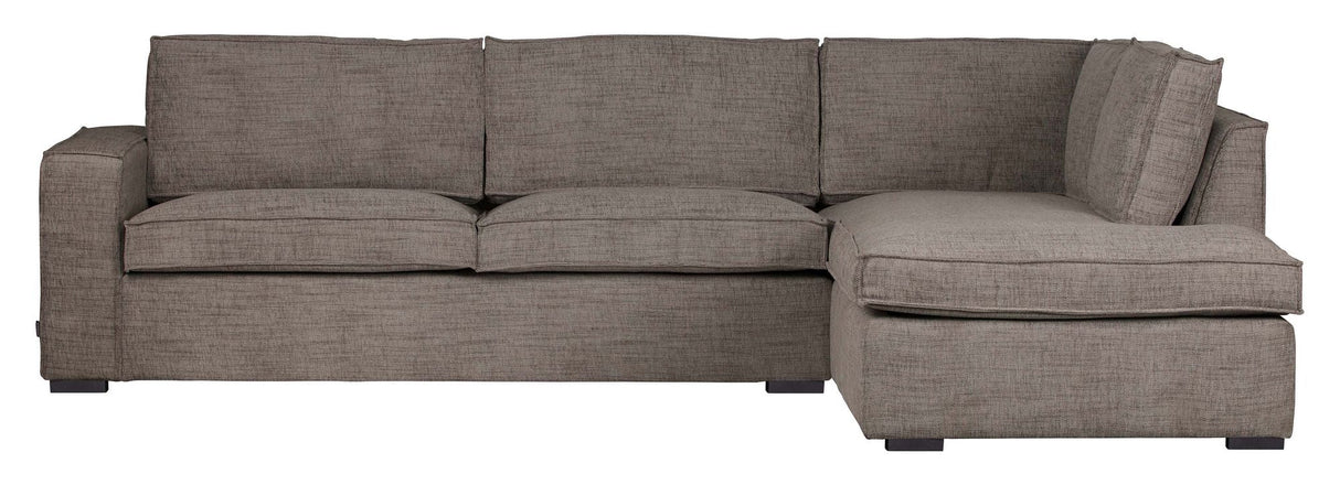 Woood Hajo Sofa with right-facing chaise longue, Brown Melange