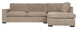 Woood Hajo Sofa with right-facing chaise longue, Gray Velvet