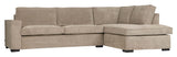 Woood Hajo Sofa with right-facing chaise longue, Gray Velvet