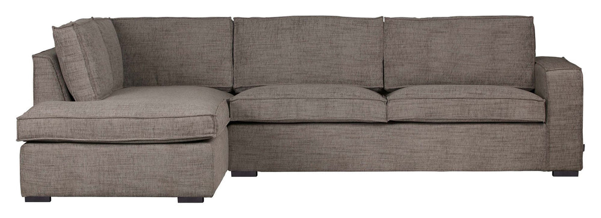 Woood Hajo Sofa with left-facing chaise longue, Brown Melange