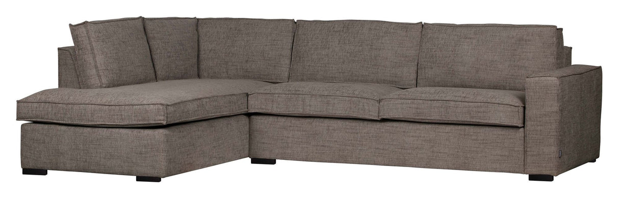 Woood Hajo Sofa with left-facing chaise longue, Brown Melange