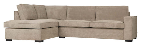 Woood Hajo Sofa with left-facing chaise longue, Gray Velvet