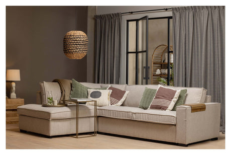 Woood Hajo Sofa with left-facing chaise longue, Nature Bouclé