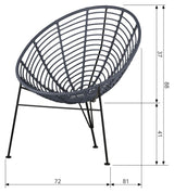 Woood Jane Lounge Chair, Ink