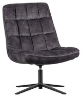 Job Lounge chair with swivel foot, Anthracite velvet