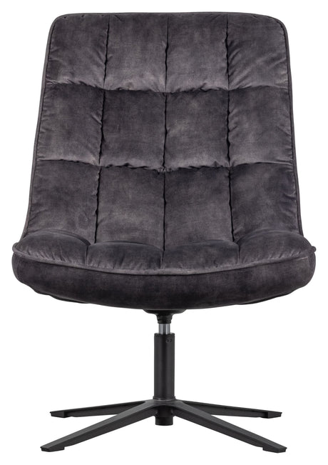 Job Lounge chair with swivel foot, Anthracite velvet