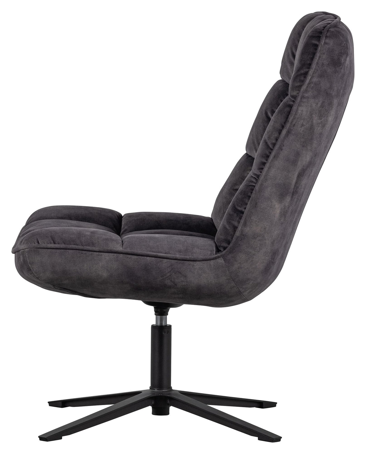 Job Lounge chair with swivel foot, Anthracite velvet