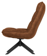 Woood Jouke Lounge Chair w. swivel foot - Cognac Leatherette