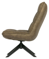 Woood Jouke Lounge Chair w. swivel foot - Green Leatherette