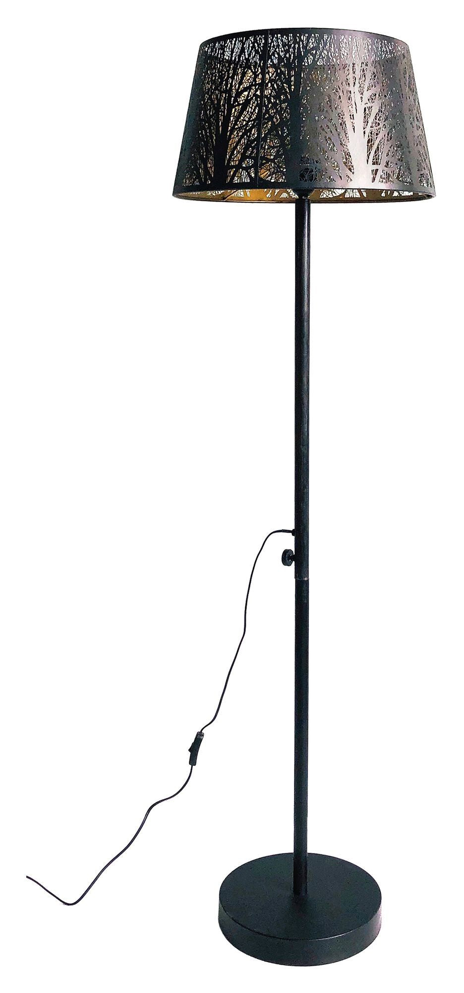 Woood Keto Floor Lamp - Black/Antique Brass