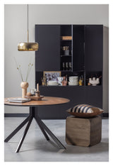 Lio Side table 46x46, Stained dark brown