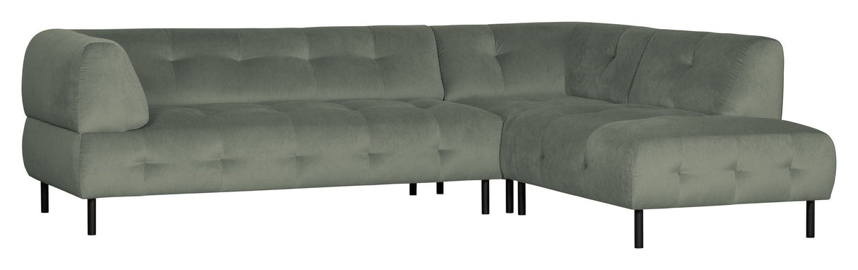 Lloyd Sofa w. chaise longue, right facing - Green