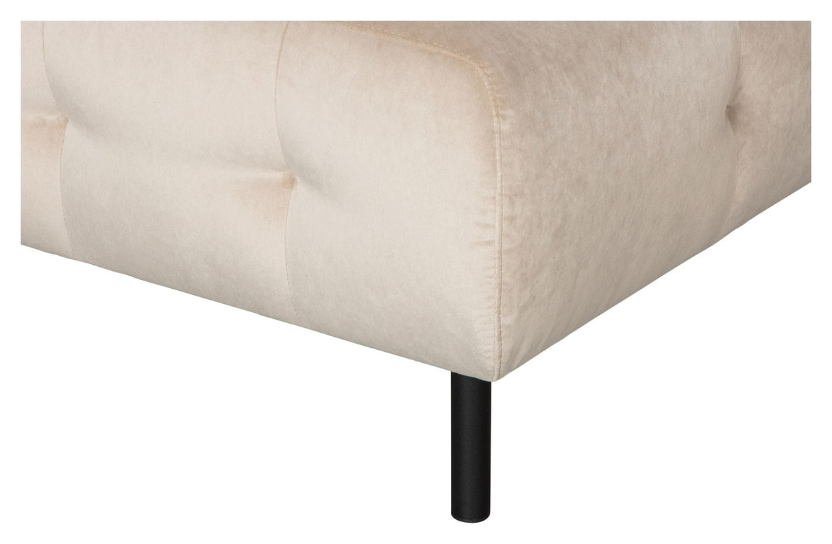 Lloyd Sofa w. chaise longue, left facing - Beige velvet