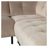 Lloyd Sofa w. chaise longue, left facing - Beige velvet