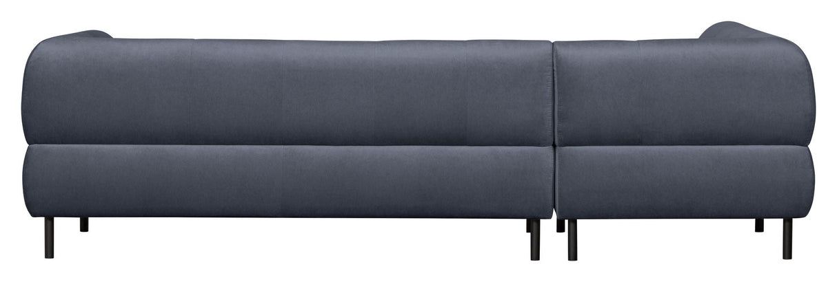 Lloyd Sofa w. chaise longue, left facing - Blue velvet