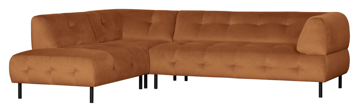 Lloyd Sofa w. chaise longue, left facing - Orange velvet