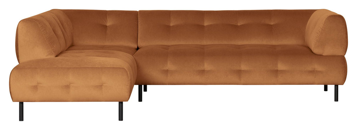 Lloyd Sofa w. chaise longue, left facing - Orange velvet