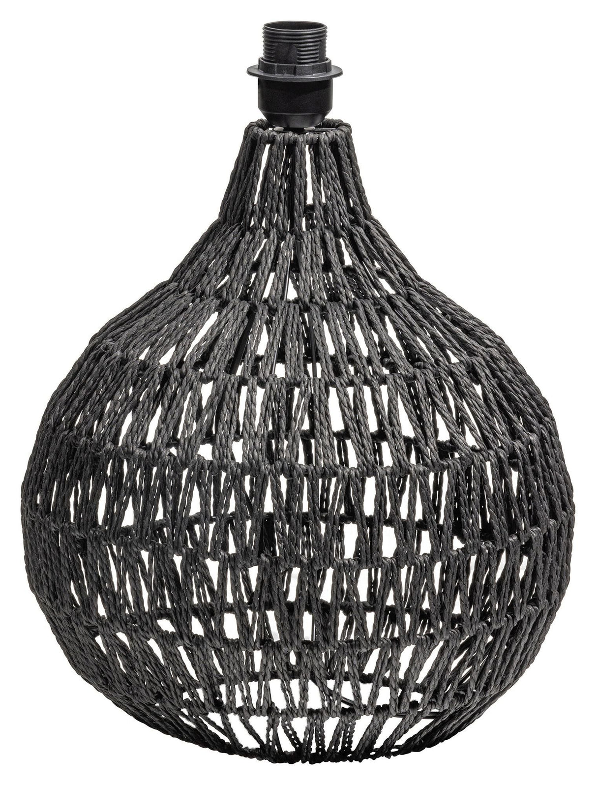 Macy Table Lamp, Black rattan