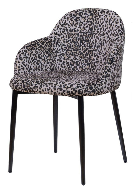 Noortje Dining chair with panther print, Set of 2 pcs.