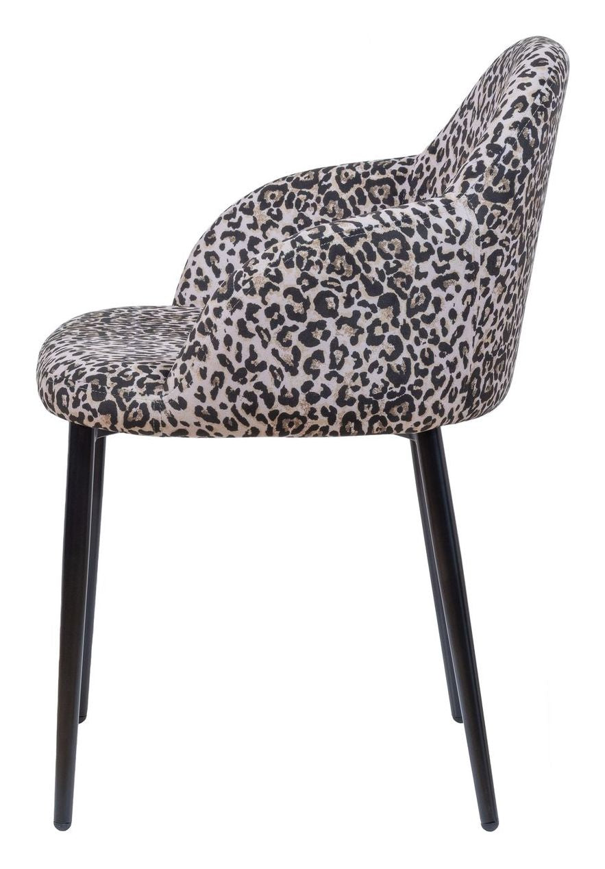 Noortje Dining chair with panther print, Set of 2 pcs.