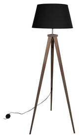 Woood Omar Floor Lamp - Bamboo/Black Fabric, H153