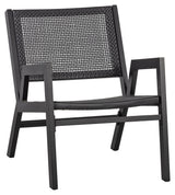 Woood Pem Lounge Chair, Black Aluminum