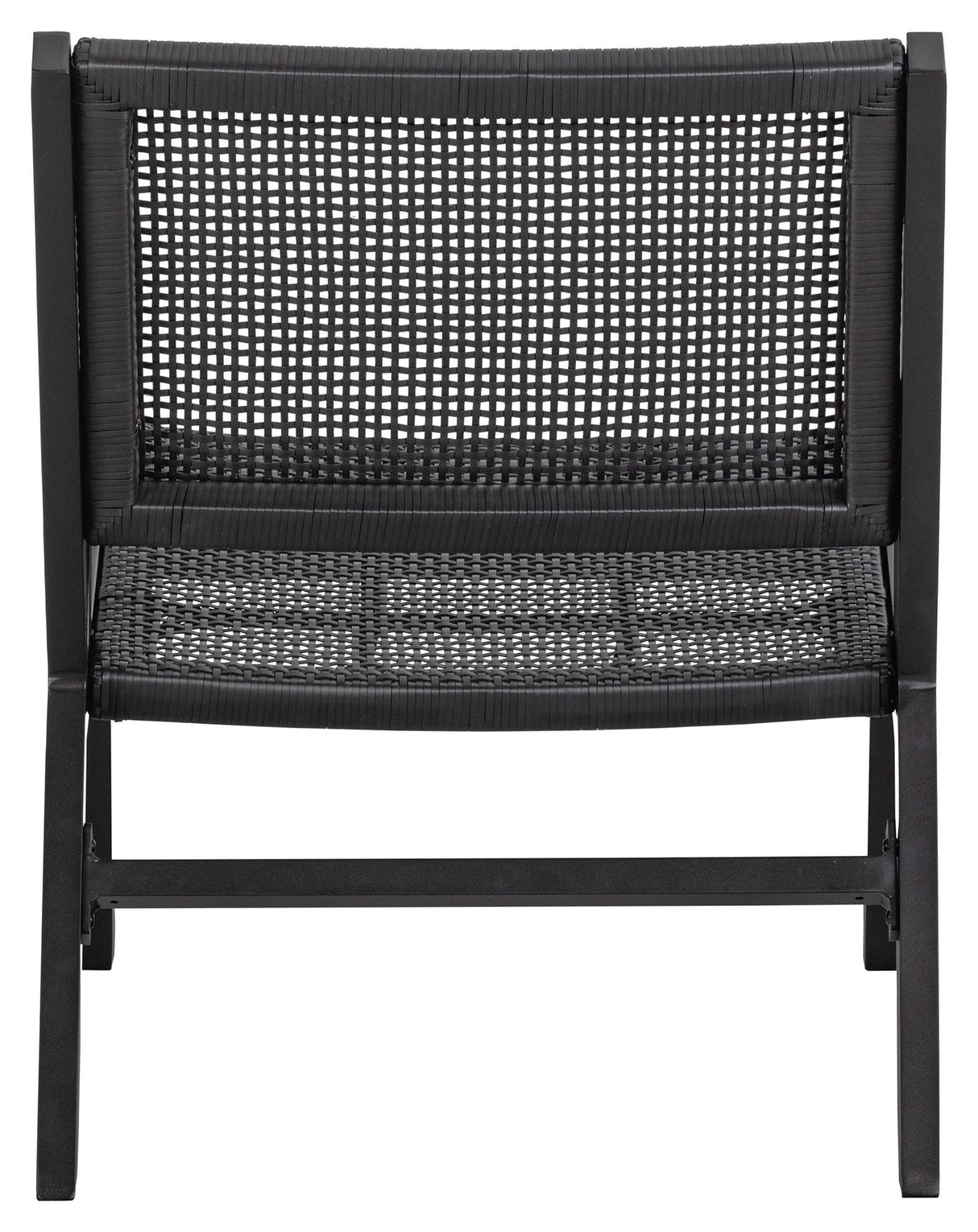 Woood Pem Lounge Chair, Black Aluminum