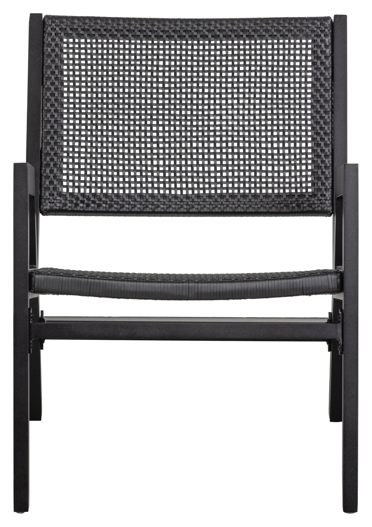 Woood Pem Lounge Chair, Black Aluminum