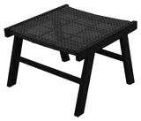 Woood Puk Footstool - Black Aluminum/Braid