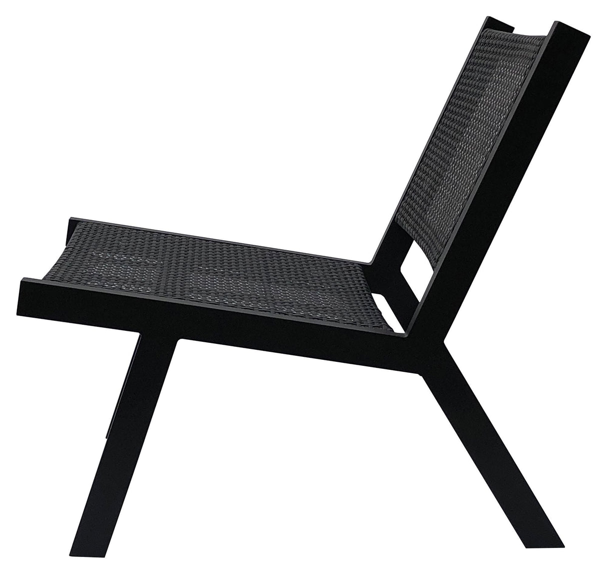 Woood Puk Lounge Chair - Black Aluminum/Merge