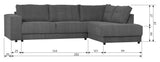 Woood Randy Sofa with right-facing chaise longue, Anthracite