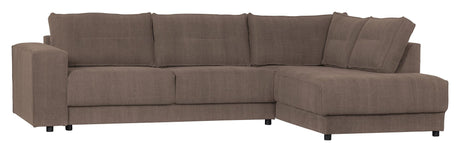 Woood Randy Sofa with right-facing chaise longue, Cacao