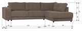 Woood Randy Sofa with right-facing chaise longue, Cacao