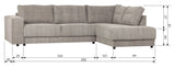 Woood Randy Sofa with right-facing chaise longue, Warm Gray