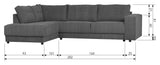 Woood Randy Sofa with left-facing chaise longue, Anthracite