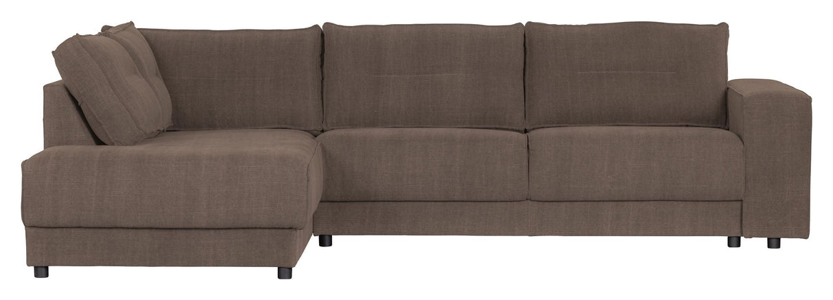 Woood Randy Sofa with left-facing chaise longue, Cacao