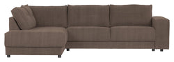 Woood Randy Sofa with left-facing chaise longue, Cacao